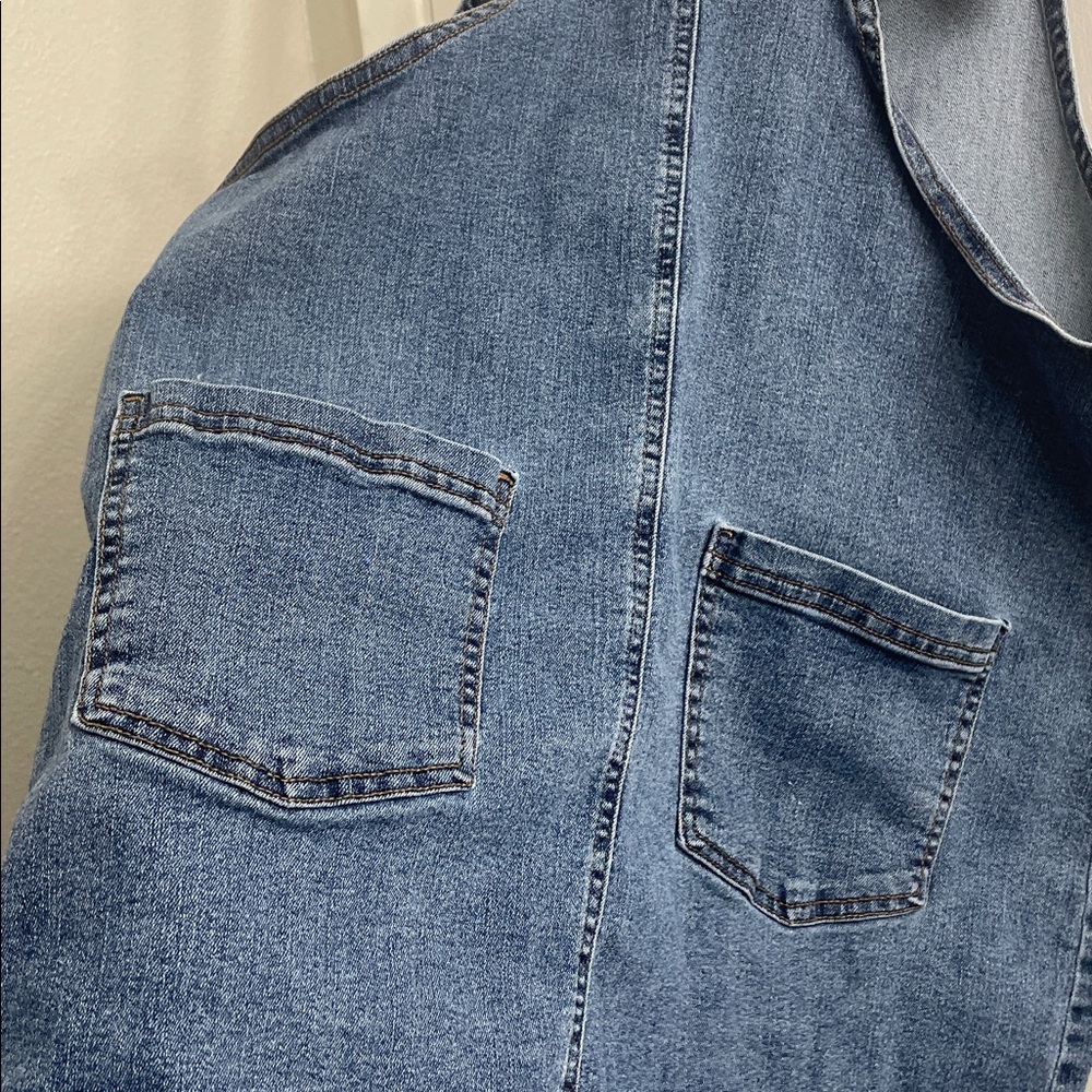 Blue Spice Denim Shirt with Gold Button - Picture 5 of 10